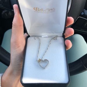 14k Heart Diamond Necklace